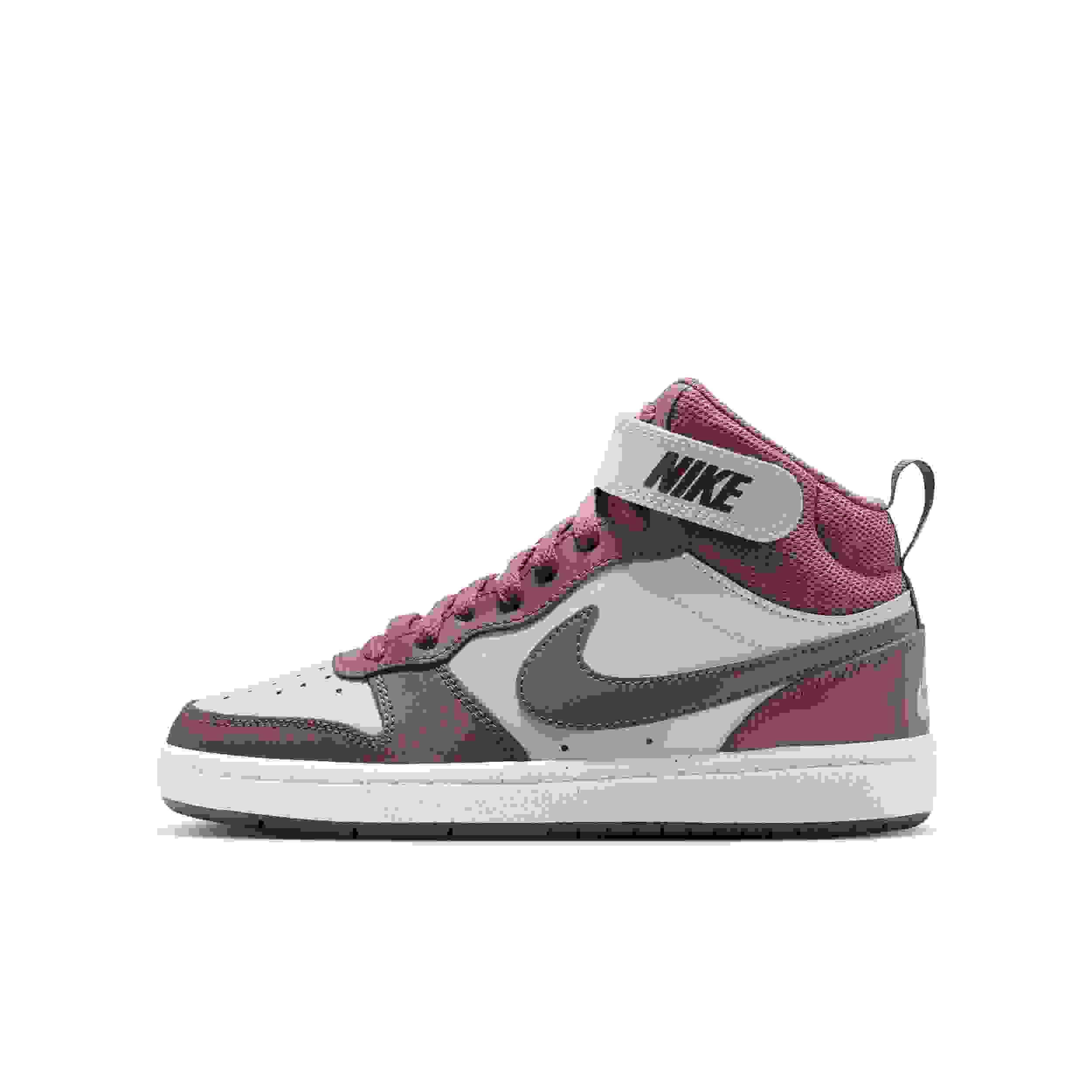 Nike Court Borough Mid 2 Grade School Girls' "Silt Red/White/Tattoo" Shoe